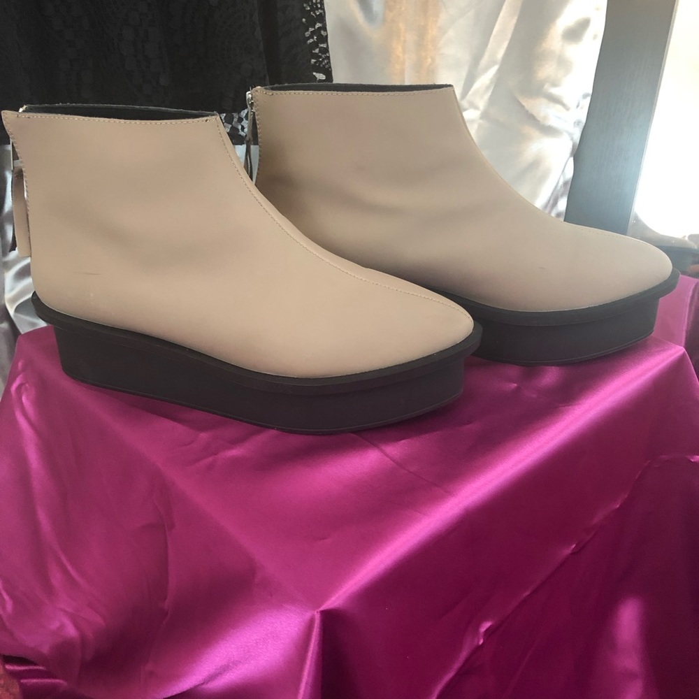 Cheap Monday Beige Ankle Boots with Black Soles